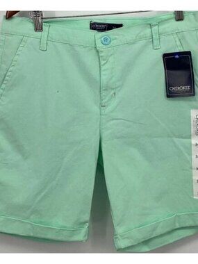 Cherokee Mens Cuff Short Size 34 Blue Tint Bermuda Caballero Large Pockets NEW